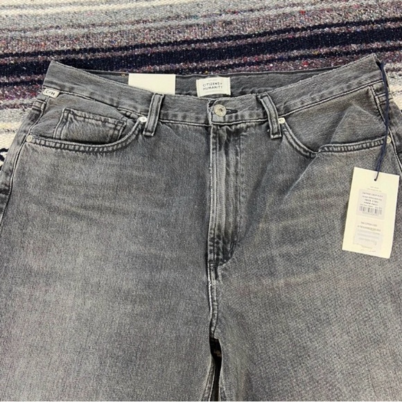 New NWT Citizens Of Humanity Grey Daphne Crop High Rise Free Fall Jeans Women’s - Picture 8 of 15